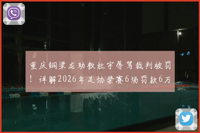 重庆铜梁龙助教杜宇辱骂裁判被罚！详解2026年足协禁赛6场罚款6万处罚依据与赛场纪律重要性
